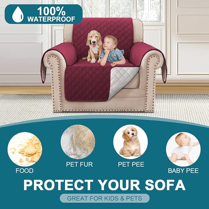 Turquoize 100% Waterproof Sofa Covers Chair Cover Slipcover Couch Protector - Image 2