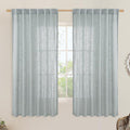Faux Linen Curtains 63 inches Long by LAMIT