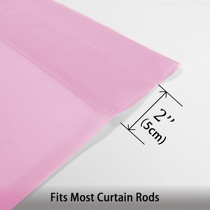 Sheer Curtains Light Pink, Sheer Curtains 63 inches Length 2 Panels Set - Image 7