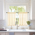 MIULEE Cream Beige Short Sheer Curtains 2 Panels, 29 x 30 Inches | Rod Pocket by MIULEE