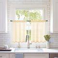 MIULEE 2 Panels Red Kitchen Tiers Sheer Curtains 29 X 36 Inch Cream Beige | by MIULEE