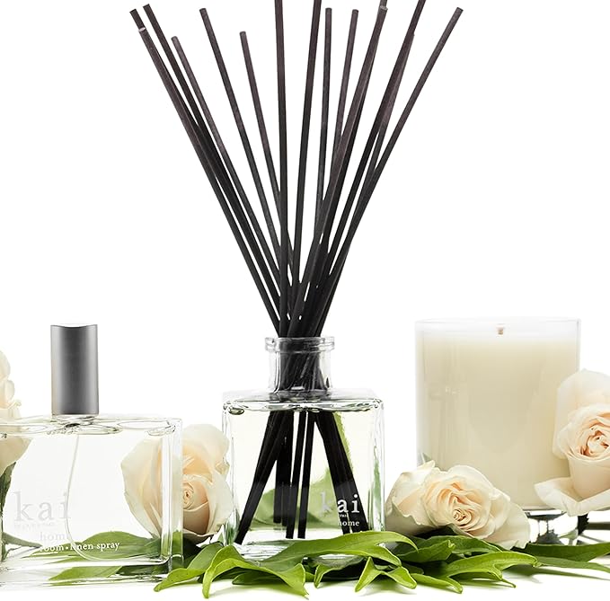 kai Reed Diffuser - (Rose Absolute, Gardenia, White Exotics) a Fresh, Light, airy & Delicious Scent. Vegan, Cruelty Free, Recyclable, Made in The USA. 6.75 fl oz.