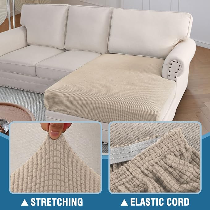 H.VERSAILTEX Sectional Couch Covers 1 Piece Chaise Slipcover L Shape Separate - Image 5