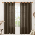 Dark Brown 72 inch Linen Curtains by LAMIT