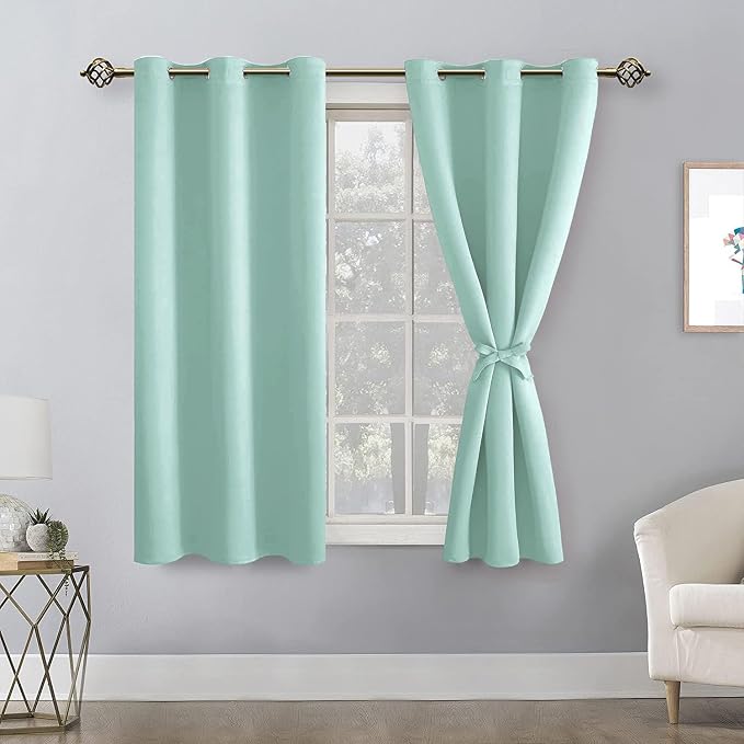 Short Blackout Curtains for Bedroom, 2 Panels, 42 x 45 Inch | Thermal Insulated - Image 8