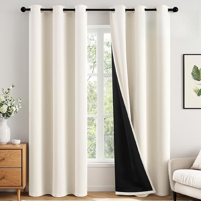 MIULEE Cream 100% Blackout Curtains by MIULEE