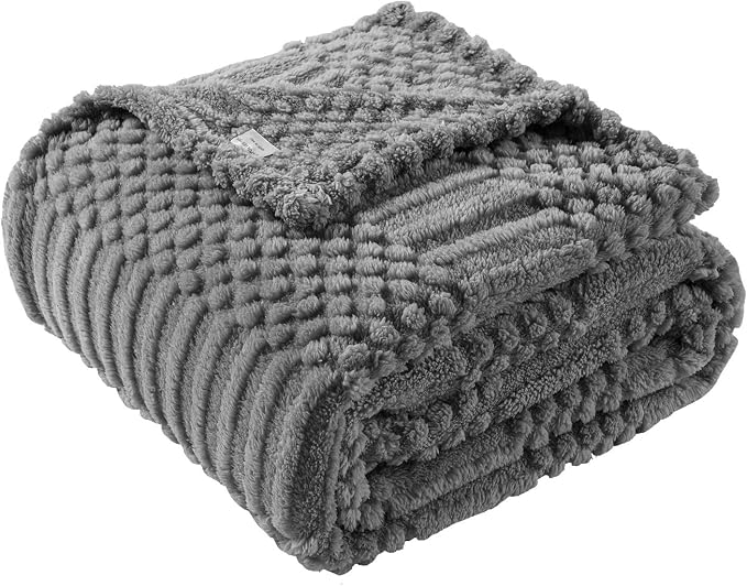 60x80 Inch Grey Twin Blanket by LUSSENAHOME