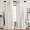 Cream Linen Curtains 84 Inch Length 2 Panels Set by Nanspring
