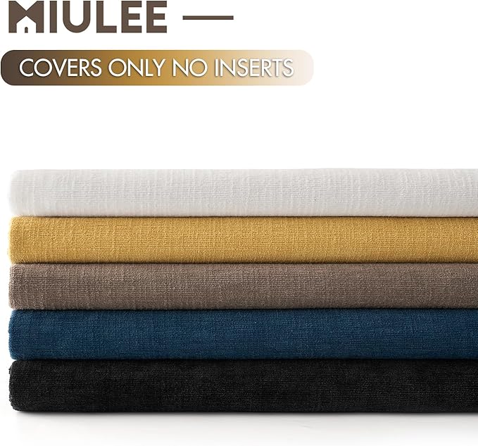 MIULEE Brown Chenille Couch Throw Pillow Covers, 18x18 | Set of 2, Modern - Image 6