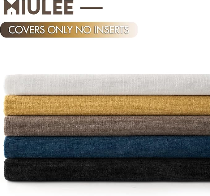 MIULEE Dark Blue Chenille Couch Throw Pillow Covers, 20x20 | Set of 2, Soft - Image 6