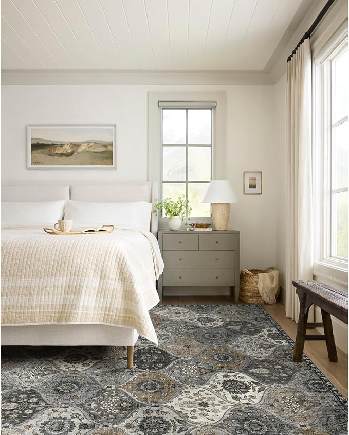 Lahome Moroccan Washable Area Rug 6x9, Large Living Room Rugs - Image 4