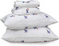 RUVANTI Flannel Sheets Full Size - 100% Cotton Double Brushed Bed Sheets Set, Deep Pockets 16 Inches, All Seasons Breathable & Extra Soft Full Sheets, Warm & Cozy, 4 Piece, Puppy Playoff