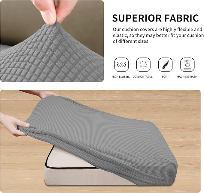 Easy-Going Stretch 3 Pieces Couch Cushion Cover - Image 5