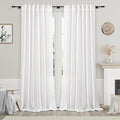 White Linen Curtains 90 Inches Long by Nanspring