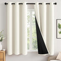 MIULEE Beige White 100% Blackout Short Curtains by MIULEE