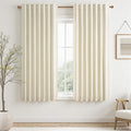 Topfinel Cream White Linen Blackout Curtains 63 Inches Long 2 Panels by Topfinel