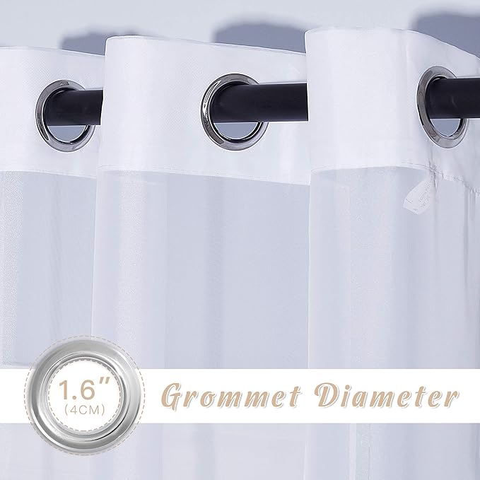 NICETOWN White Sheer Curtains for Bedroom Windows 84" Length - Image 2