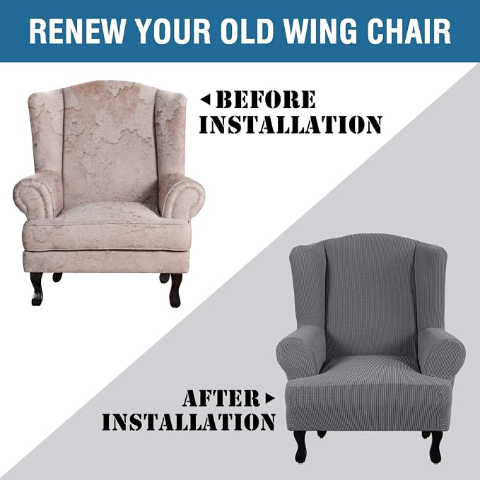 H.VERSAILTEX Wing Chair Slipcover Chair Covers - Image 4