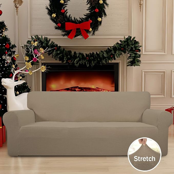 Easy-Going Stretch Oversized Sofa Couch Slipcover Washable Natural | 1-Piece - Image 2