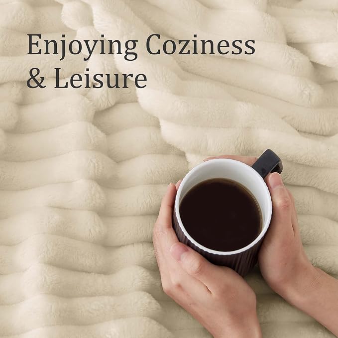 BEDELITE Ribbed Fleece Throw Blanket - Image 4