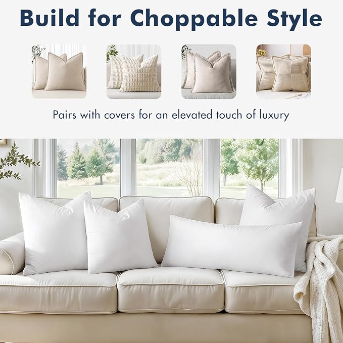 MIULEE 28x28 Euro Pillow Inserts, Double-Layer Down-Proof Cotton Cover - Image 4