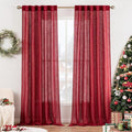 MIULEE Burgundy Red Linen Curtains 52x96 Inch Long by MIULEE