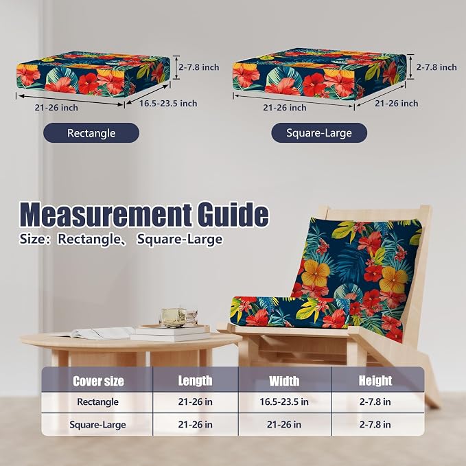 8Pcs Outdoor Cushion Covers, Stretch Patio Furniture Couch Chair Slipcovers | - Image 2