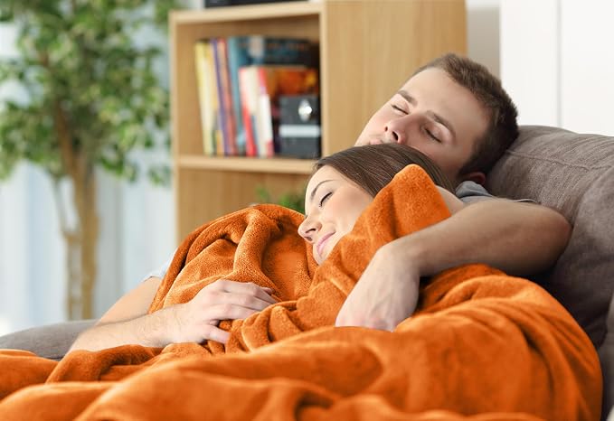 Utopia Bedding Soft Fleece Bed Blanket Throw Size Burnt Orange | Microfiber - Image 4