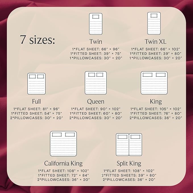 LuxClub 4 PC California King Sheet Set, Breathable Luxury Bed Sheets, Deep Pockets Wrinkle Free Cooling Sheets Machine Washable Hotel Bedding Silky Soft - Burgundy Cal King