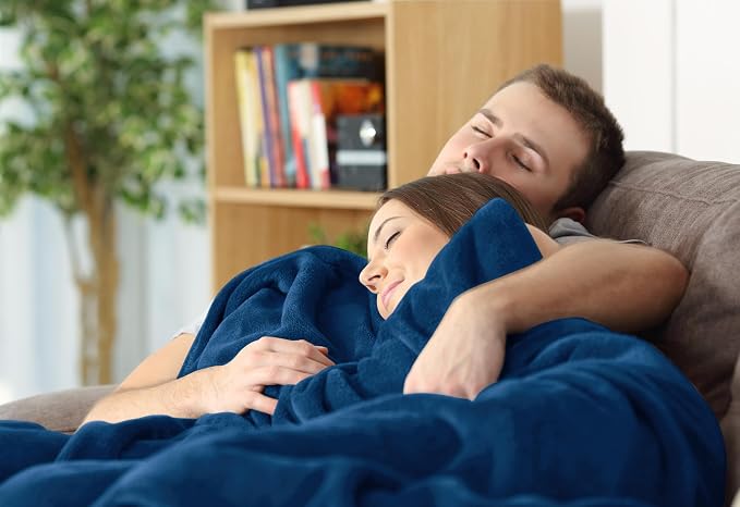 Utopia Bedding Ultra Soft Fleece Bed Blanket Full Size Navy | Microfiber Plush - Image 5