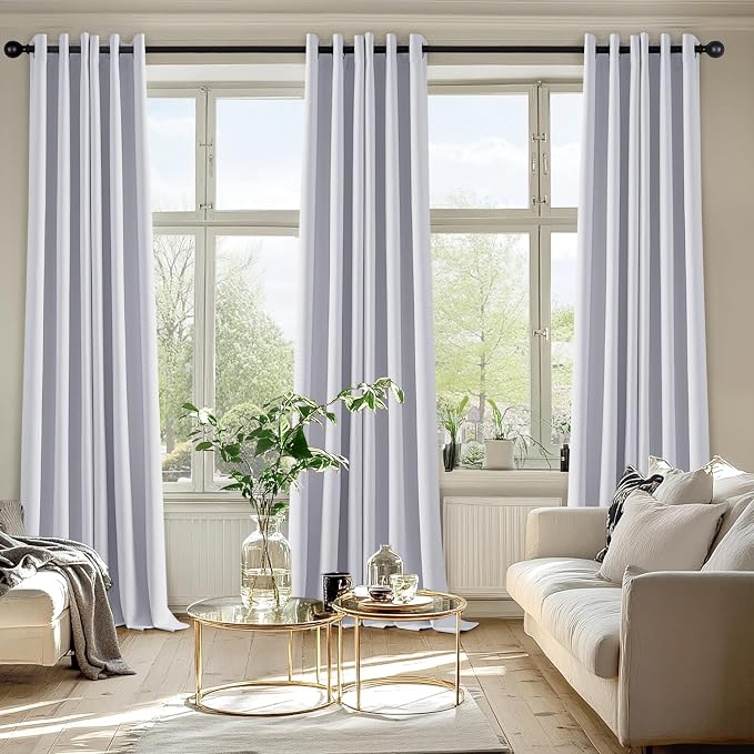 MIULEE Blackout Curtains for Bedroom 2 Panels 40x96 Inch Long Greyish White | - Image 6
