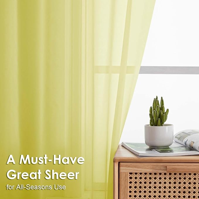 Sheer Curtains 63 inch Length 2 Panels Set - Image 5