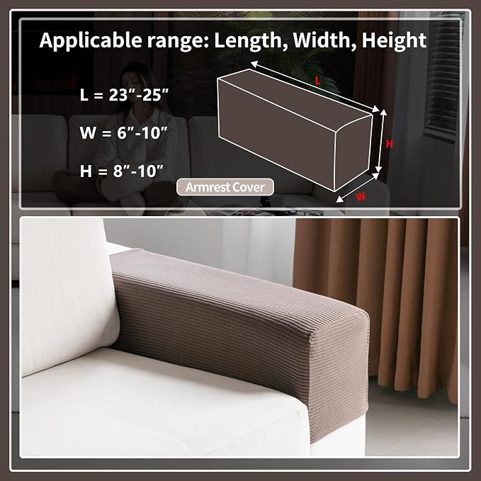 OHSIO Sectional Couch Covers, Wear Resistant Stretch Sofa Covers Washable Soft - Image 2