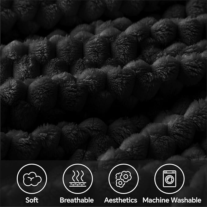 BEDELITE Black Large Throw Blanket - Image 2