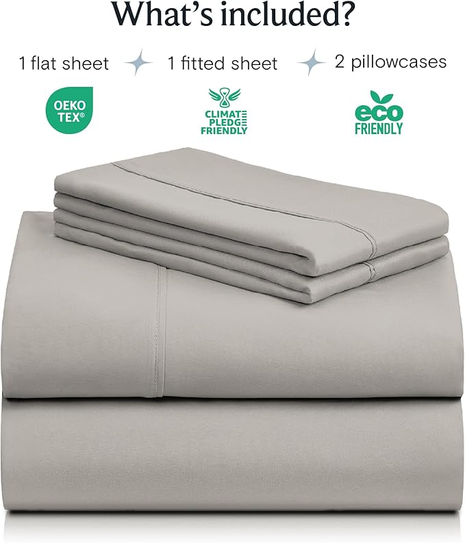 LuxClub 4 PC California King Sheet Set, Breathable Luxury Bed Sheets, Deep Pockets Wrinkle Free Cooling Sheets Machine Washable Hotel Bedding Silky Soft - Light Taupe Cal King
