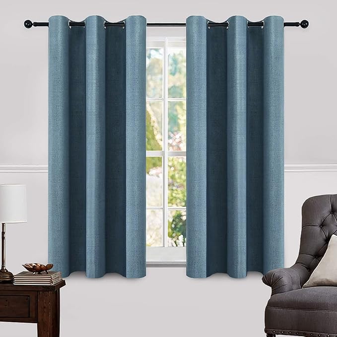MIULEE 100% Blackout Linen Curtains by MIULEE