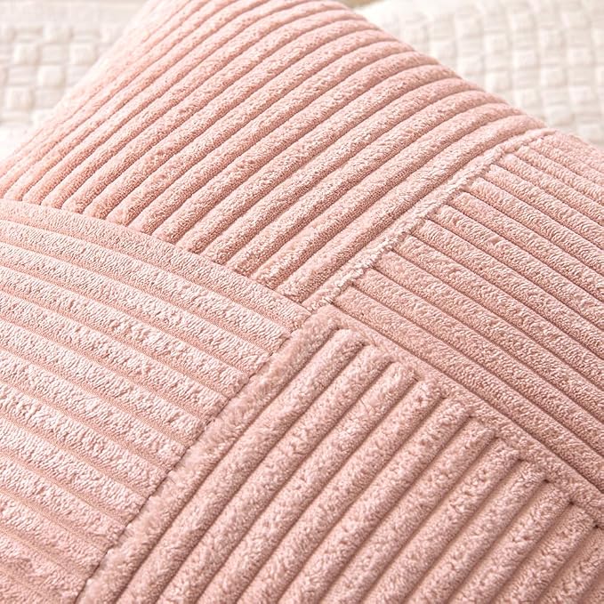 MIULEE Pink Decorative Lumbar Throw Pillow Covers 12x20 Inch 2 Pack | Boho - Image 2