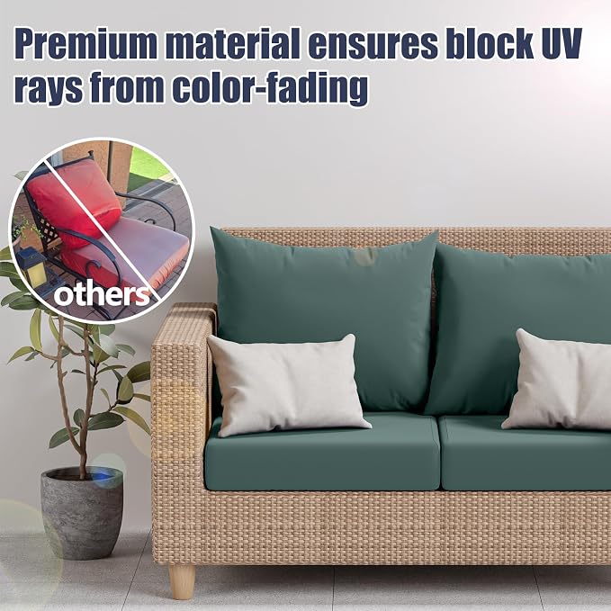 8Pcs Outdoor Cushion Covers, Stretch Patio Furniture Couch Chair Slipcovers | - Image 6