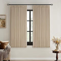 MIULEE Taupe Pinch Pleated 100% Blackout Linen Curtains 40x63 Inches | Room by MIULEE