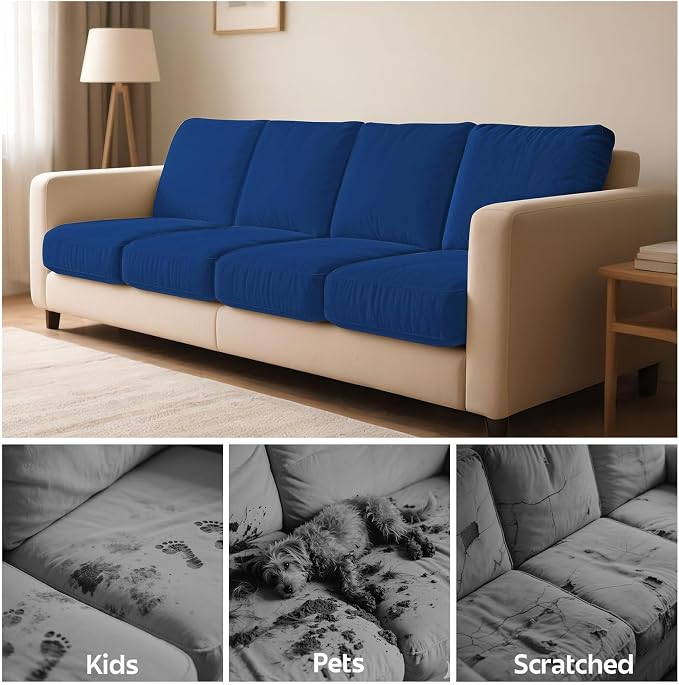 8Pcs Patio Cushion Covers Stretch Outdoor Furniture Protector Slipcovers | - Image 9