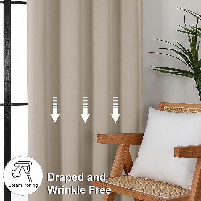 Simplebrand Ava Biscotti Beige Blackout Curtains - Image 7