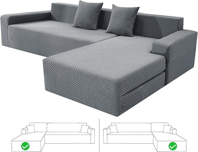 ZNSAYOTX Sectional Couch Covers, Stretch Jacquard Slipcovers by ZNSAYOTX