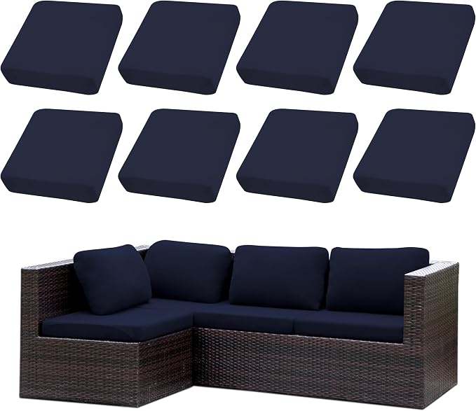 8PCS Patio Cushion Covers.Patio Furniture Couch SeatSlipcovers | Washable by SUKAIKEQA