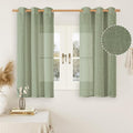 Sage Green Linen Curtains 45 inches Length by LAMIT