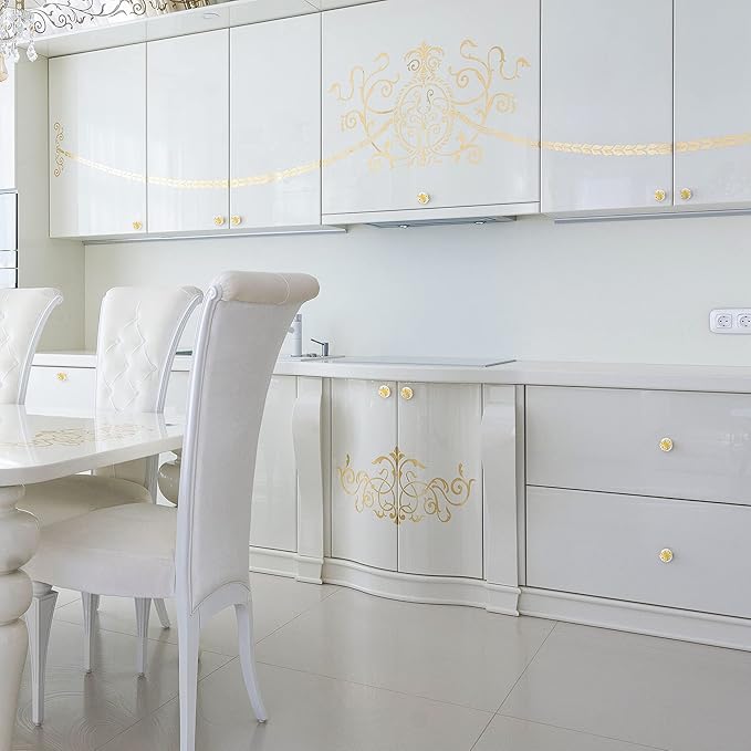 Ravinte 20 Pack Crystal Drawer Knobs - Glass Cabinet Knobs, Diamond Shaped, 30 mm with Gold Base