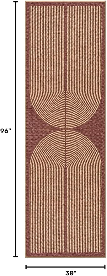 Lahome Modern Rainbow Easy Jute Entryway Rug, Washable Kitchen Runner Rug | - Image 2