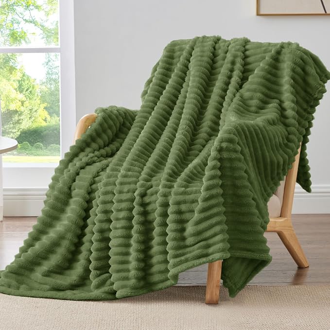 BEDELITE Ribbed Twin Blanket for Couch & Bed, Warm Yet Lightweight, Ribbed - Image 2