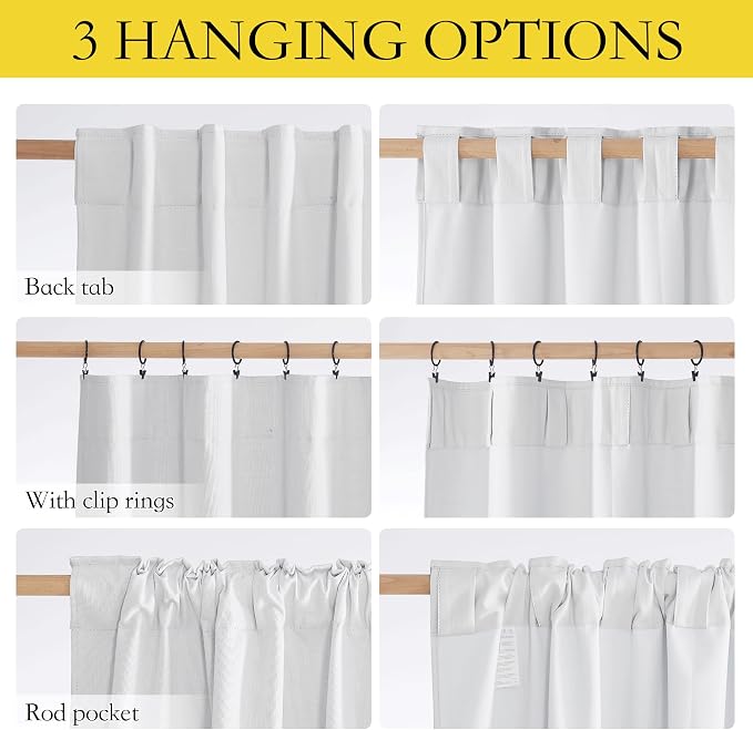 NICETOWN Back Tab 100% Blackout Linen Curtains - Image 6