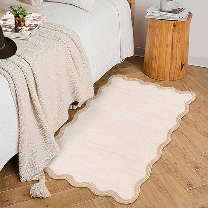 GarveeHome Scalloped Door Mat Indoor Entrance 2x3 Rug Machine Washable | Boho by GarveeHome