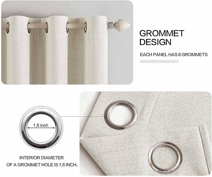MIULEE 100% Blackout Linen Curtains - Image 4